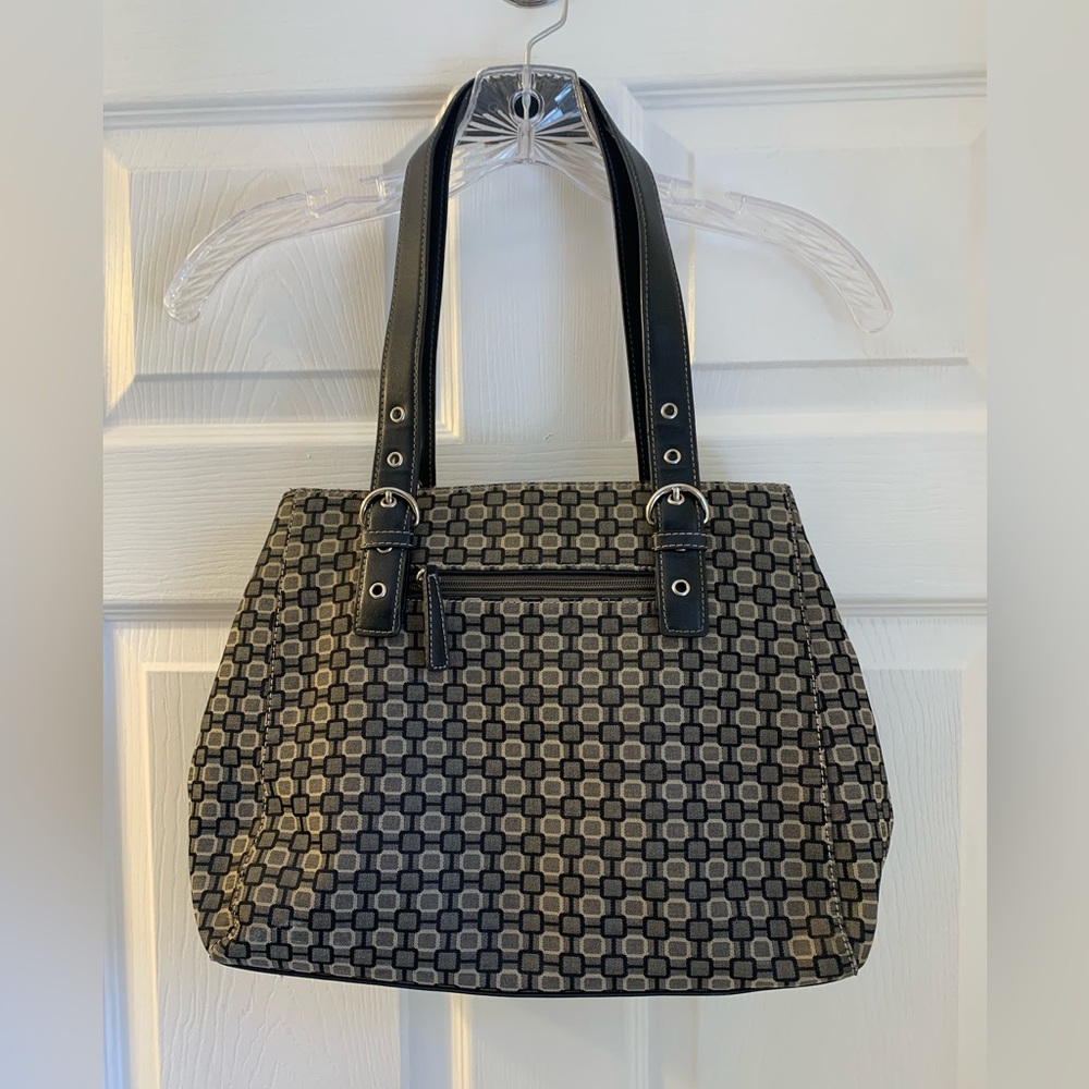 Nine West Black and Gray Geometric Shoulder Bag Vintage Y2K
